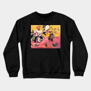 Still Life with Head-Shaped Vase and Japanese Woodcut Crewneck Sweatshirt